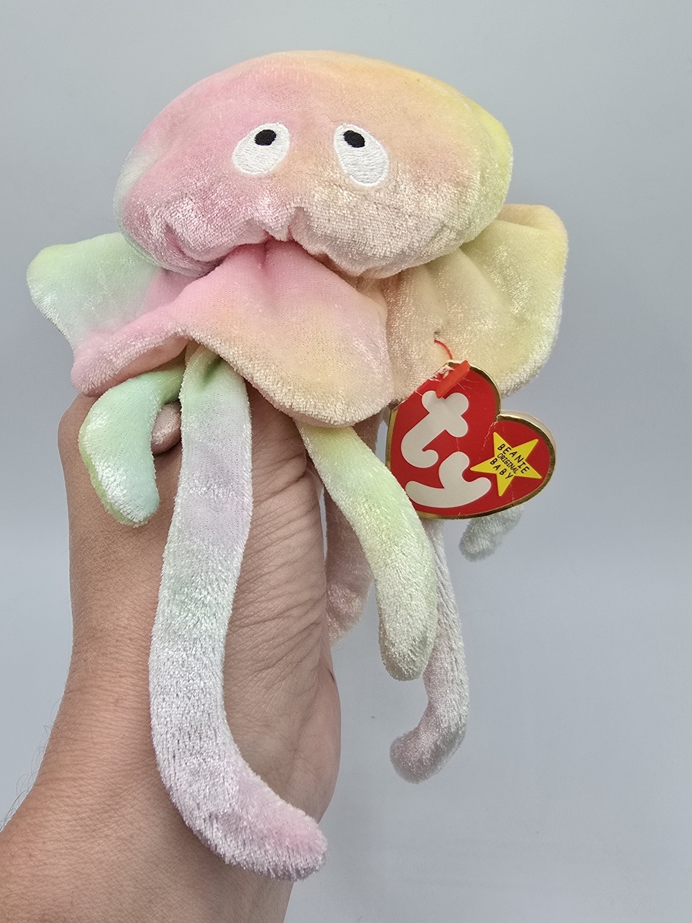 Ty Goochy Beanie Baby Jellyfish 1998 Pink/Green